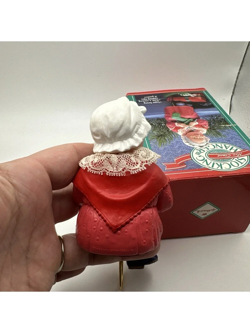 Hallmark Mr and Mrs Santa Claus Christmas Stocking Hangers (2 Lot) 1988